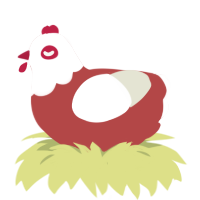 Basils Flame Broiled, a red and white chicken with a head pattern