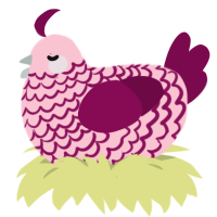 A rose and wine chicken with a lace pattern