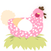 February, a rose and cream chicken with a speckle pattern