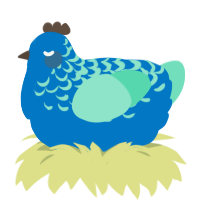(unnamed), a sapphire and mint chicken with a half-lace pattern