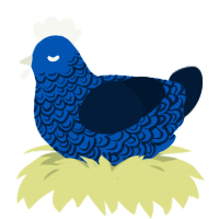 sapphire, a ultramarine and tumblr chicken with a double-lace pattern