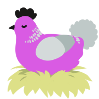 Elbi, a orchid and silver chicken with a neck-band pattern