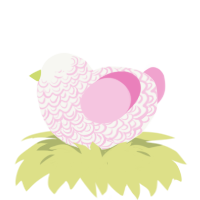 roseoflava, a white and pink chicken with a double-lace pattern