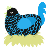 (unnamed), a black and sky chicken with a lace pattern