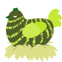 Anavocado, a olive and lime chicken with a bar pattern