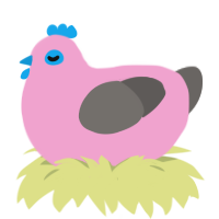 (unnamed), a pink and grey chicken