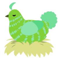 A grass and spring chicken with a bar pattern