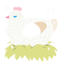 mr clean, a white and cream chicken with a lace pattern