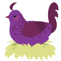 A plum and maroon chicken with a half-lace pattern