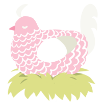 Rose, a rose and white chicken with a lace pattern