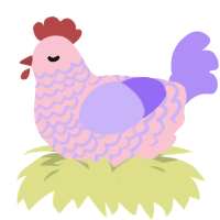 Kāwaʻu, a rose and lilac chicken with a lace pattern