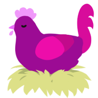 A plum and fuchsia chicken