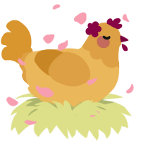 A honey and orange chicken with a head pattern