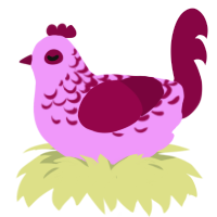(unnamed), a lavender and maroon chicken with a half-lace pattern