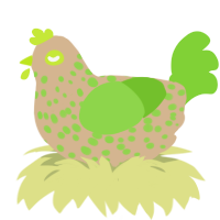 (unnamed), a beige and grass chicken with a speckle pattern