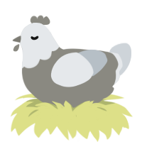 A ash and mist chicken with a head pattern