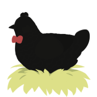 Something, a black chicken with a lace pattern