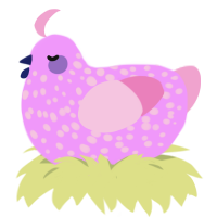 (unnamed), a lavender and pink chicken with a speckle pattern