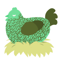 (unnamed), a spring and olive chicken with a double-lace pattern
