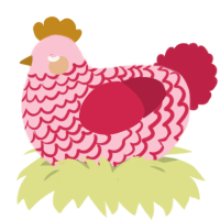 RaRE, a rose and crimson chicken with a lace pattern
