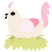 A cream and rose chicken