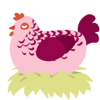 (unnamed), a rose and maroon chicken with a half-lace pattern