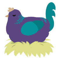 A overcast and teal chicken with a neck-band pattern