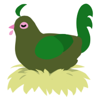mossy, a olive and leaf chicken