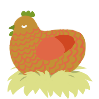 Calabaza, a gold and vermilion chicken with a lace pattern