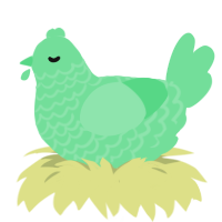 Springy, a spring chicken with a lace pattern