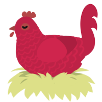 crimson xxy, a crimson chicken with a lace pattern