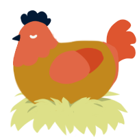 Aurum, a ochre and vermilion chicken with a head pattern