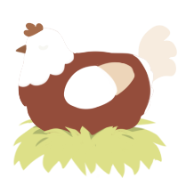 A russet and cream chicken with a head pattern