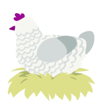 (unnamed), a white and silver chicken with a lace pattern