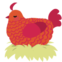 picante, a vermilion and crimson chicken with a lace pattern