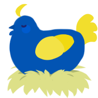 IKEA, a ultramarine and yellow chicken