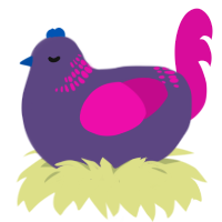 (unnamed), a overcast and fuchsia chicken with a neck-band pattern