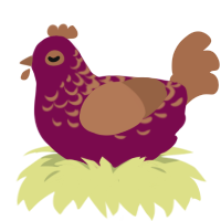 Infrared Waves, a wine and brown chicken with a half-lace pattern