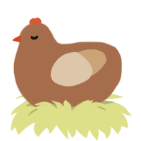pebble, a brown and beige chicken