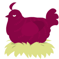 Maroon 2, a maroon chicken with a half-bar pattern
