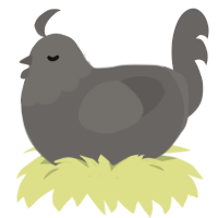 puts ass in assphalt, a grey chicken with a head pattern