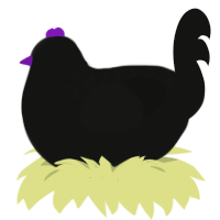 Space Void, a black chicken with a half-lace pattern