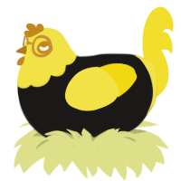 CYBER DIVA, a sable and yellow chicken with a head pattern