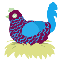 A wine and sky chicken with a lace pattern