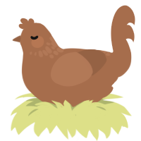 pumpkin bread, a brown chicken with a neck-speckle pattern