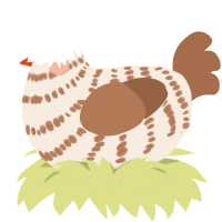(unnamed), a cream and brown chicken with a bar pattern