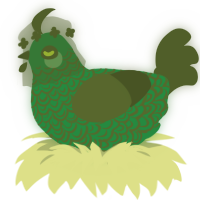 (unnamed), a viridian and olive chicken with a double-lace pattern