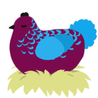 A wine and sky chicken with a half-lace pattern