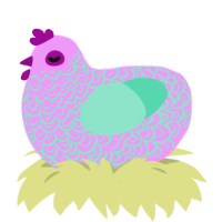 (unnamed), a lavender and mint chicken with a double-lace pattern