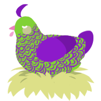 (unnamed), a grass and violet chicken with a double-lace pattern